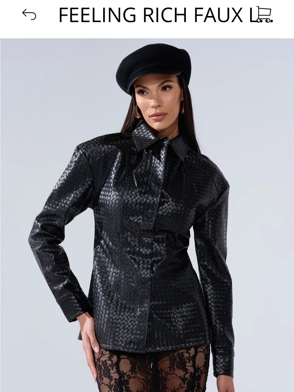 AKIRA FEELING RICH FAUX LEATHER BUTTON DOWN IN BLACK Size XLXL - Picture 2 of 5
